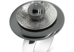 Hoop hematite ring