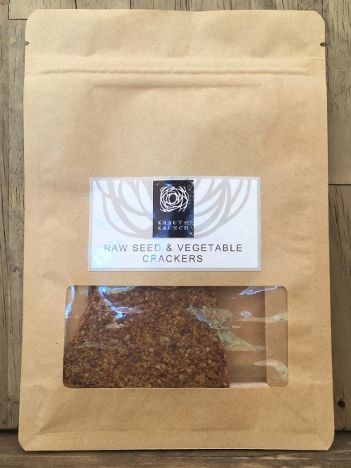 Raw seed and vegetable crackers