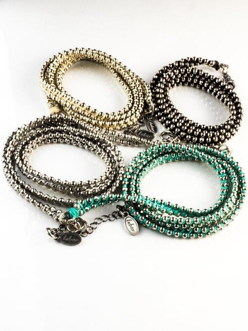 Woven Wrap Around Bracelet Pewter