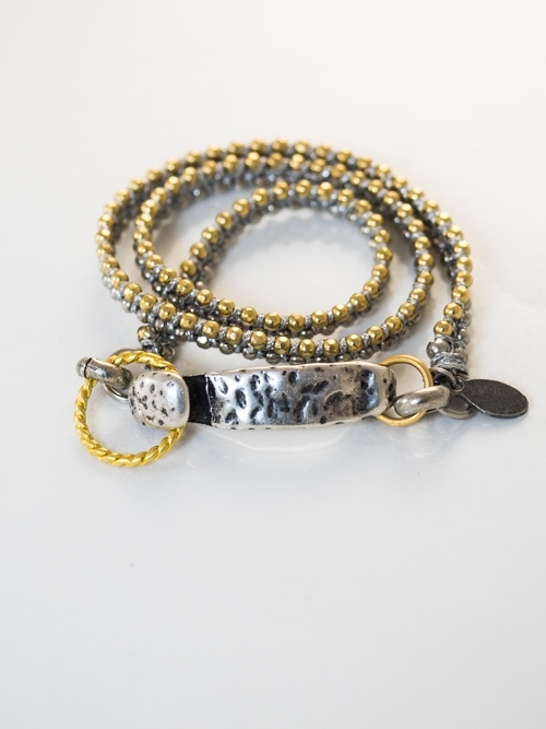 Two Tone Woven Wrap Around Bracelet