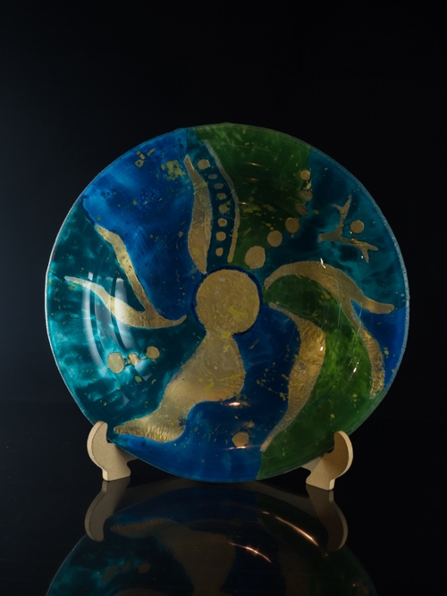 Golden Pattern Salad Bowl