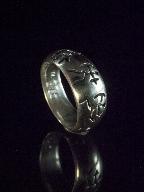 Three Bushmen Solid Ring