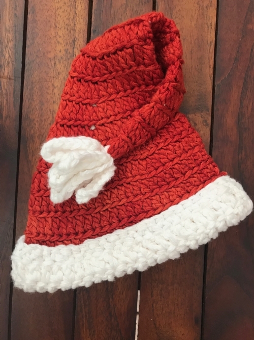 Hand-Crocheted Christmas Hat - Baby