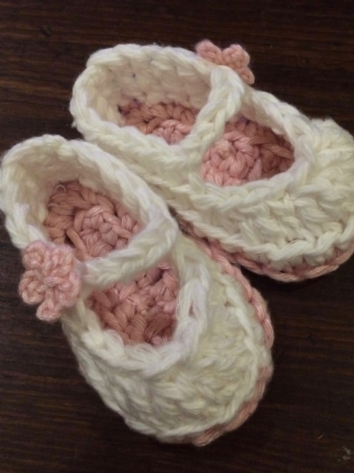 Mary Jane Baby Shoes (pink and white)