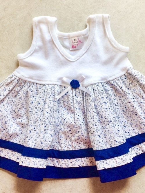 Dress - Navy and White Floral
