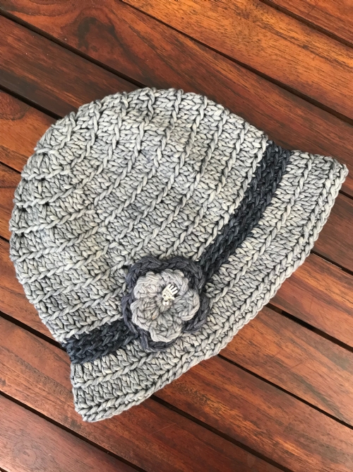 Cloche Hat Blue-Grey