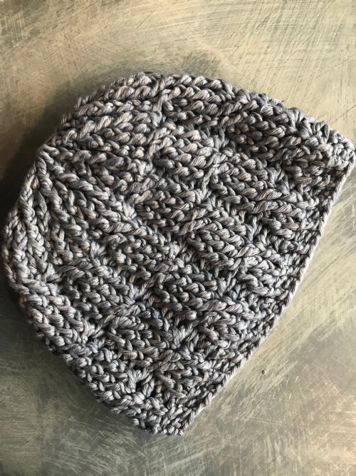 Cable Beanie Blue-Grey