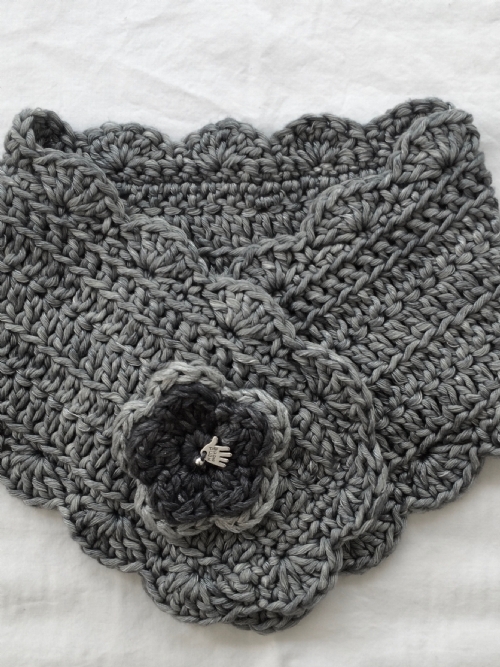 Buttonhole Scarf Blue-Grey