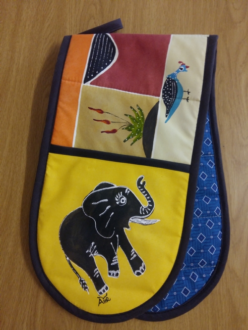 Double Oven Gloves Elephant & Aloe