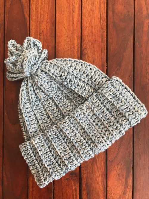 Ribbed Beanie - Pearl-Blue