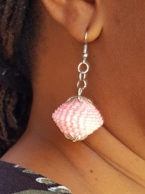 Pink Corrugated Earrings