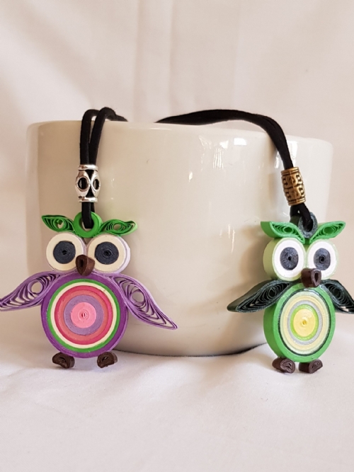 Quilling Paper Owl Necklace