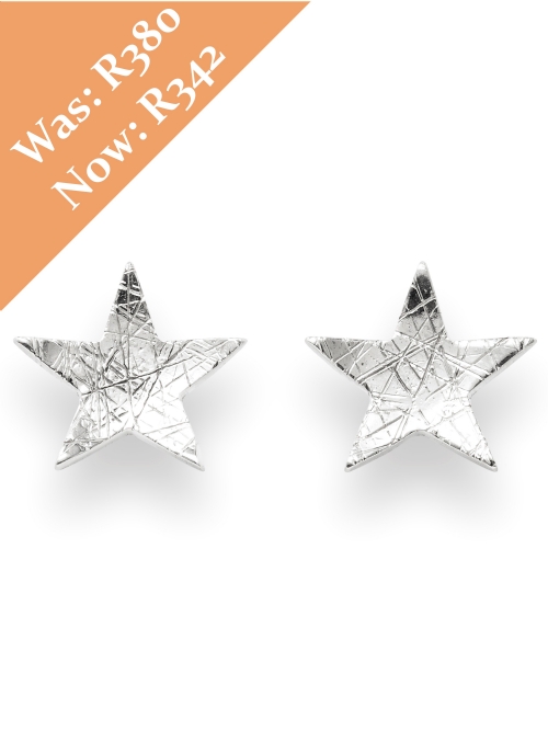 Silver Star Shape Stud Earrings