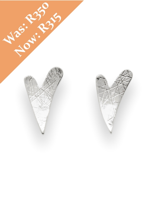 Silver Mini Heart Shape Stud Earrings