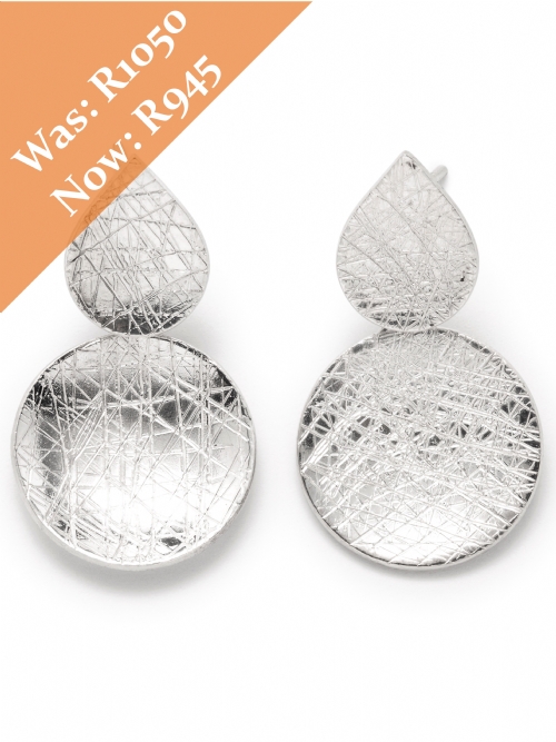 Silver Double Disc Hoop Earrings