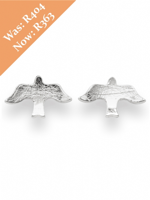 Silver Dove Shape Stud Earrings