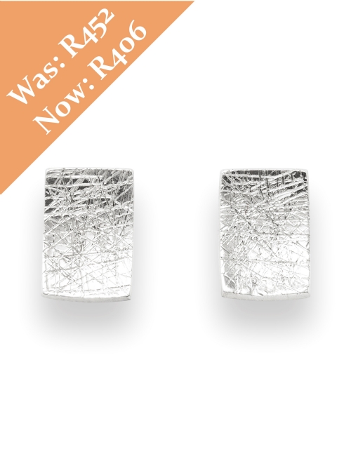 Silver Rectangular Shape Stud Earrings