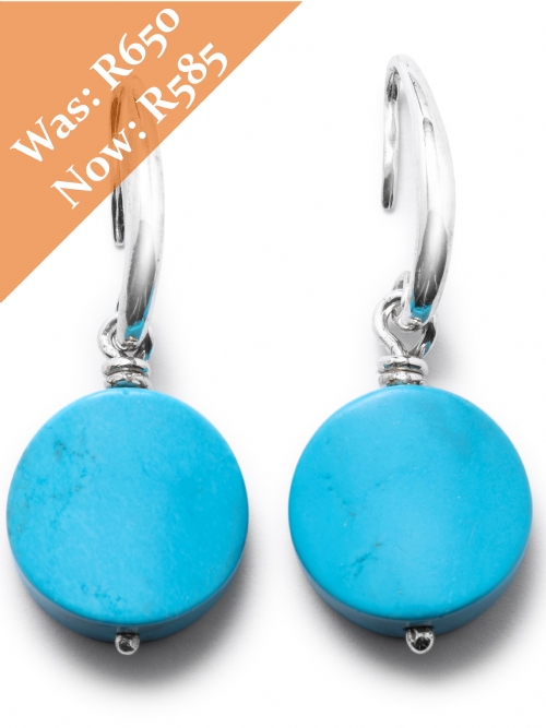 Silver Turquoise Hoop Earrings