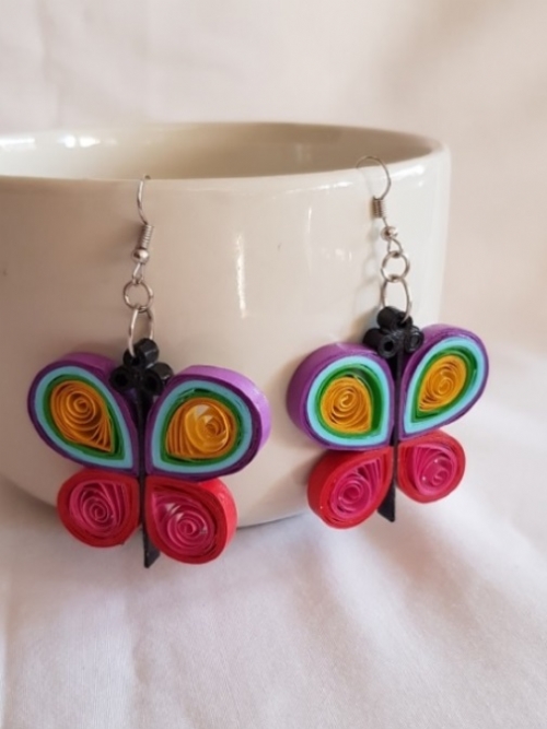 Quilling Butterfly Earrings