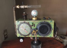 Steam Punk lamp with bluetooth radio